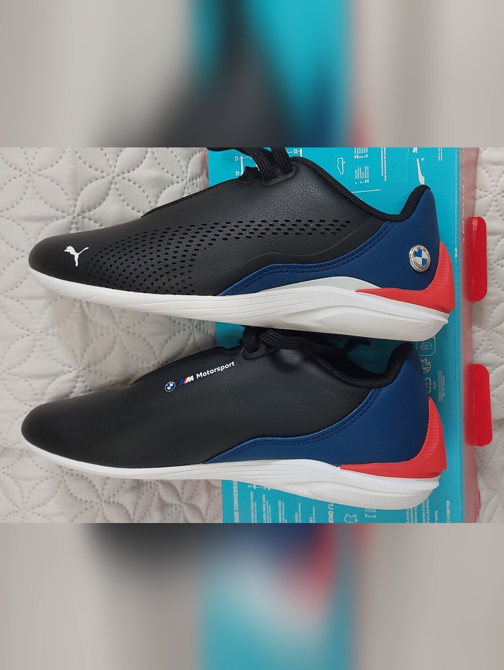 Puma Black with Blue & Red Kids Motorsport Sneakers - Picture 6 of 7